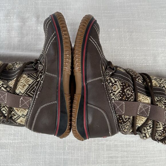 Pajar 63 Canada Weathergear Fair Isle Shearling Lined Lace Up Grip Boots 7-7.5 - Picture 15 of 16